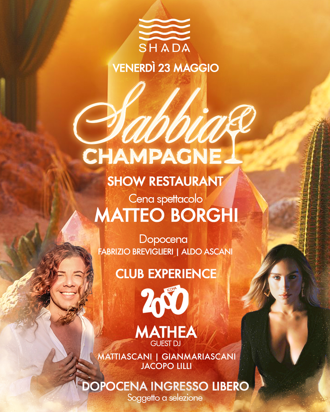 Shada club | 𝗦𝗔𝗕𝗕𝗜𝗔 & 𝗖𝗛𝗔𝗠𝗣𝗔𝗚𝗡𝗘 | Venerdì 23 Maggio